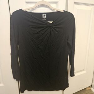 Anne Klein Black Long Sleeve Top